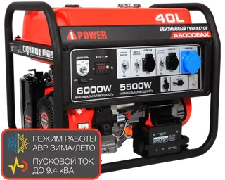 Бензиновый генератор 6 кВт A-IPOWER A6000EAX Гарантия 4 года Официальный магазин